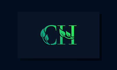 Minimal leaf style Initial CH logo.