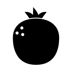 pomegranate fruit icon, silhouette style