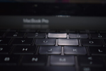 close up of laptop keyboard