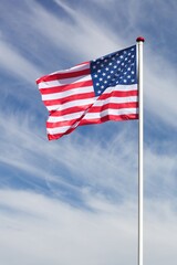 Flag of USA waving in the sky