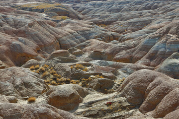 Geological formations in the Aktau Mountains, Kazakhstan