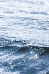 Abstract dark deep blue water sea for background. close up, low angle view. ocean waves