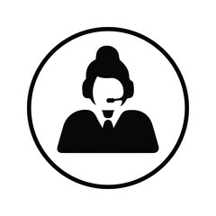 Customer support icon / black color