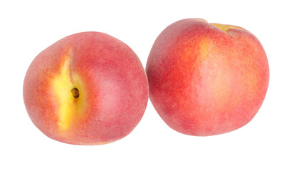 two peaches isolated on white background