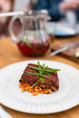 Glazed Pork Ribs with White Beans