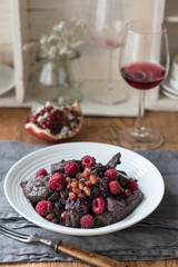 Sauteed Chicken Liver with Red Wine and Berries