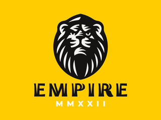 Lion modern logo. King heraldic emblem design editable for your business. Vector illustration.