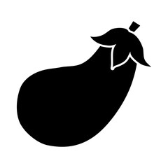 eggplant vegetable icon, silhouette style