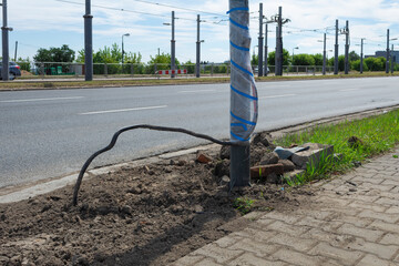 Laying of communications in corrugated pipes