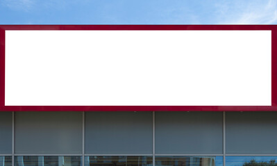 Promotional banner with white space for text on sky background