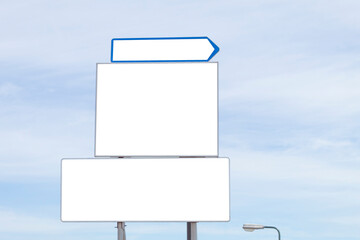 Promotional banner with white space for text on sky background