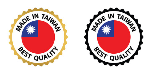 made in Taiwan vector stamp. badge with Taiwan flag