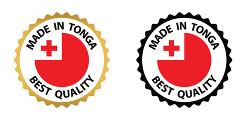 made in Tonga vector stamp. badge with Tonga flag