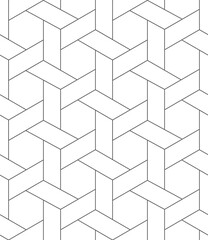 Vector seamless cubic hexagon pattern. Modern stylish thin linear texture.