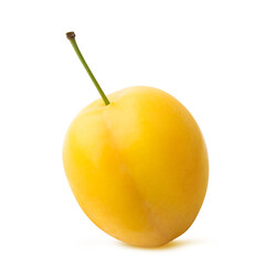 Yellow plum isolated on white background