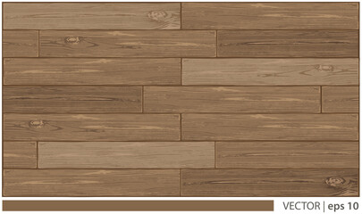 Vector dark brown wood background surface with wooden realistic texture 