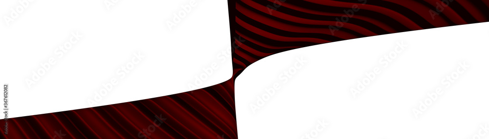 Poster ultra wide image made of dark red monochromic 3d curved abstract background image made of plain spot