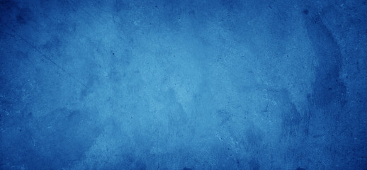 Blue textured wide concrete wall background