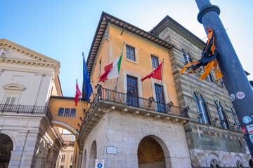 Pisa, Italy - August 14, 2019: Palazzo Gambacorti housing the City Hall of Pisa in Tuscany, Italy