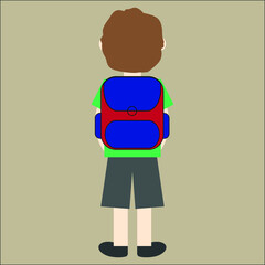 boy with a backpack on his back