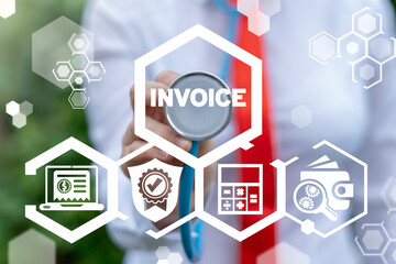 Invoice Payment Document Business Finance Concept. Receipt Pay Transaction Bill.