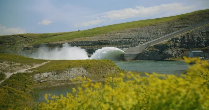 St Mary Reservoir Hydro Dam, Water Energy, Lethbridge Alberta Canada, Hydroelectric Power, Renewable resources