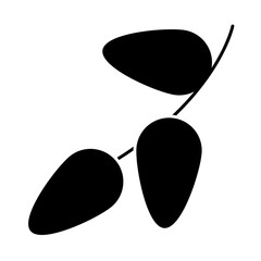 barberry fruit icon, silhouette style