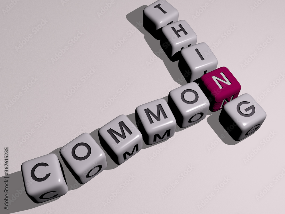 Poster combination of common thing built by cubic letters from the top perspective, excellent for the conce