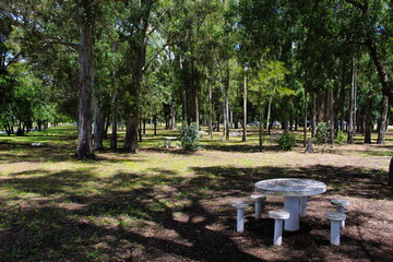 Picnic area in nature. Park in Beja, Portugal.