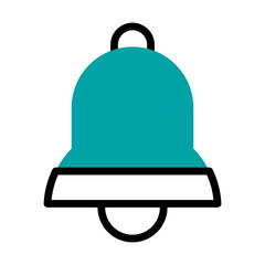 alarm bell icon, half line half color style