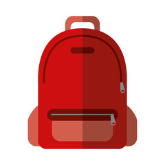 school education backpack equipment flat icon with shadow