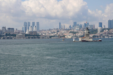Istanbul Maiden's Tower view. Bosphorus. 