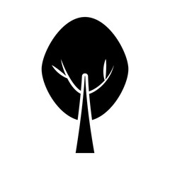 oval shaped tree silhouette style icon vector design