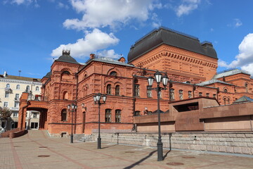 Fototapeta premium majestic palace building with red brick in Belarus