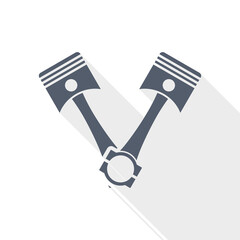 Pistons icon, flat design vector illustration