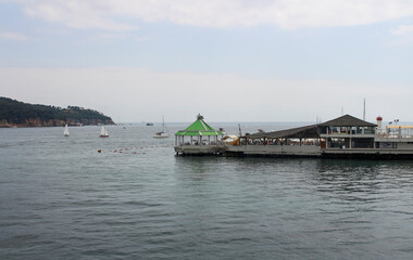 Obraz premium The Princes Islands in the Sea of Marmara at Istanbul. White sailboats. 