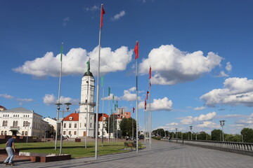 Fototapeta na wymiar tourist spot in Belarus with church view