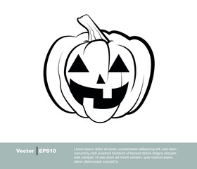 Halloween pumpkin icon, vector, banner.
