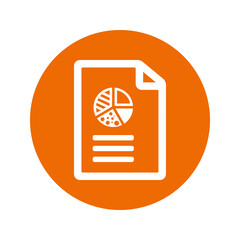 Pie chart report icon / orange vector