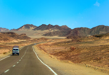 A view across the Sinai desert near Nuweiba, Egypt in summer