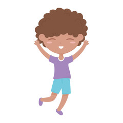 little happy boy cartoon character isolated icon design white background