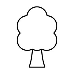 bushy tree line style icon vector design