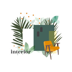 interior design furniture illustration