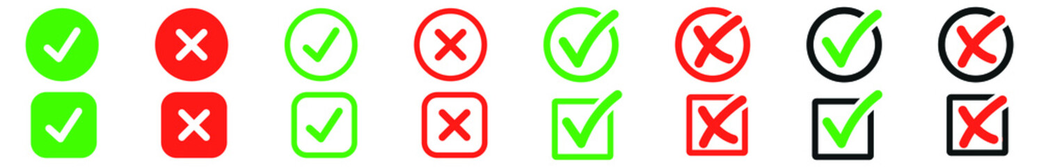 check marks icons and crosses