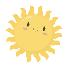 sun cartoon summer hot climate isolated icon design white background