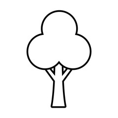 bushy tree line style icon vector design