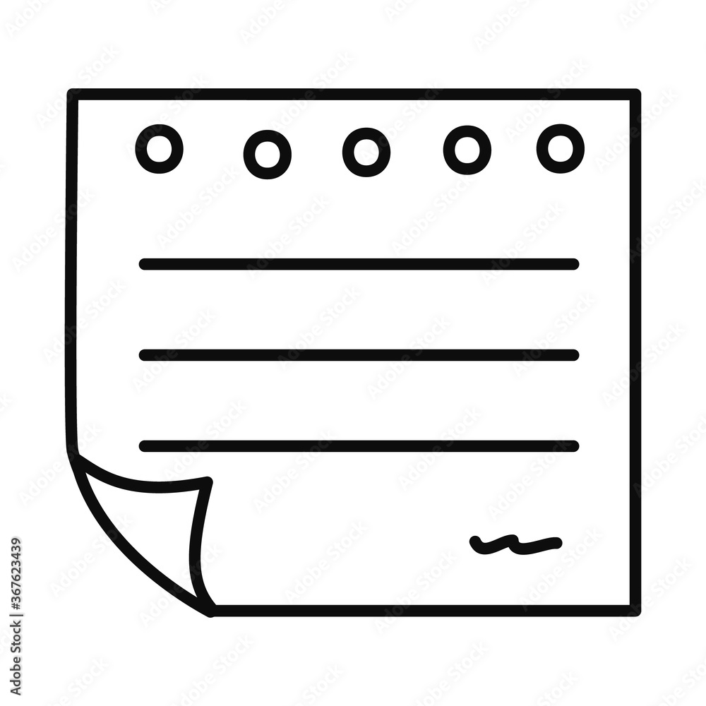 Poster paper note line style icon vector design