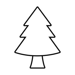 winter pine tree line style icon vector design