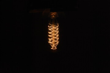 Retro Edison bulb in the dark