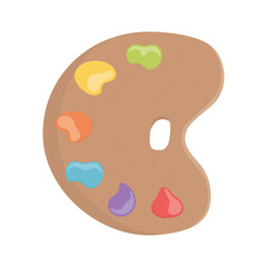 artistic palette watercolor isolated icon design white background